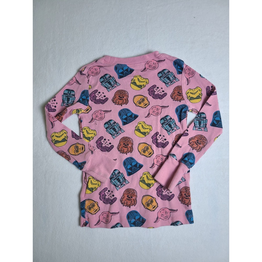 Spotted Zebra Star Wars Pajama Top Kids XS/5 Pink Character Print Long Sleeve